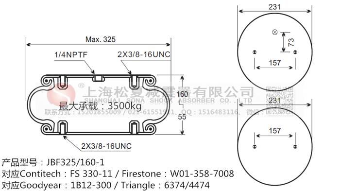 JBF325/160-1橡膠<a href='http://www.cctlbaby.com/' target='_blank'><u>空氣彈簧</u></a>